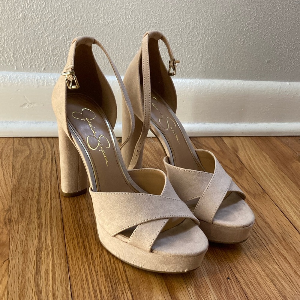 Jessica Simpson Nude Platform Heels